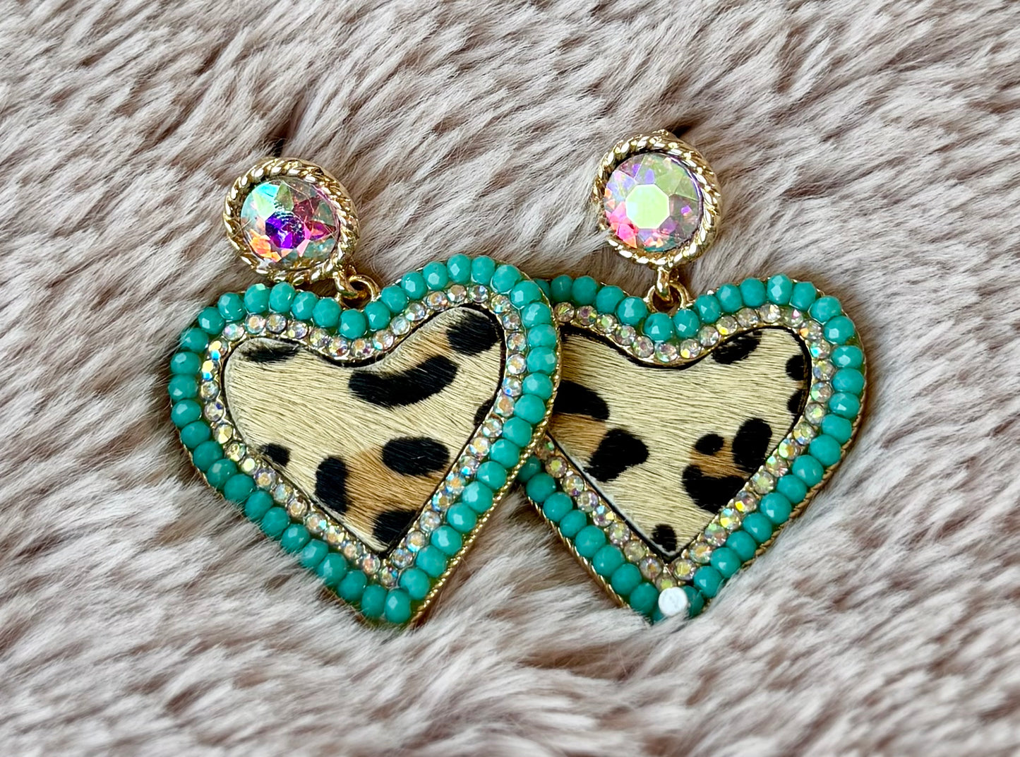Western Heart Earrings Turquoise