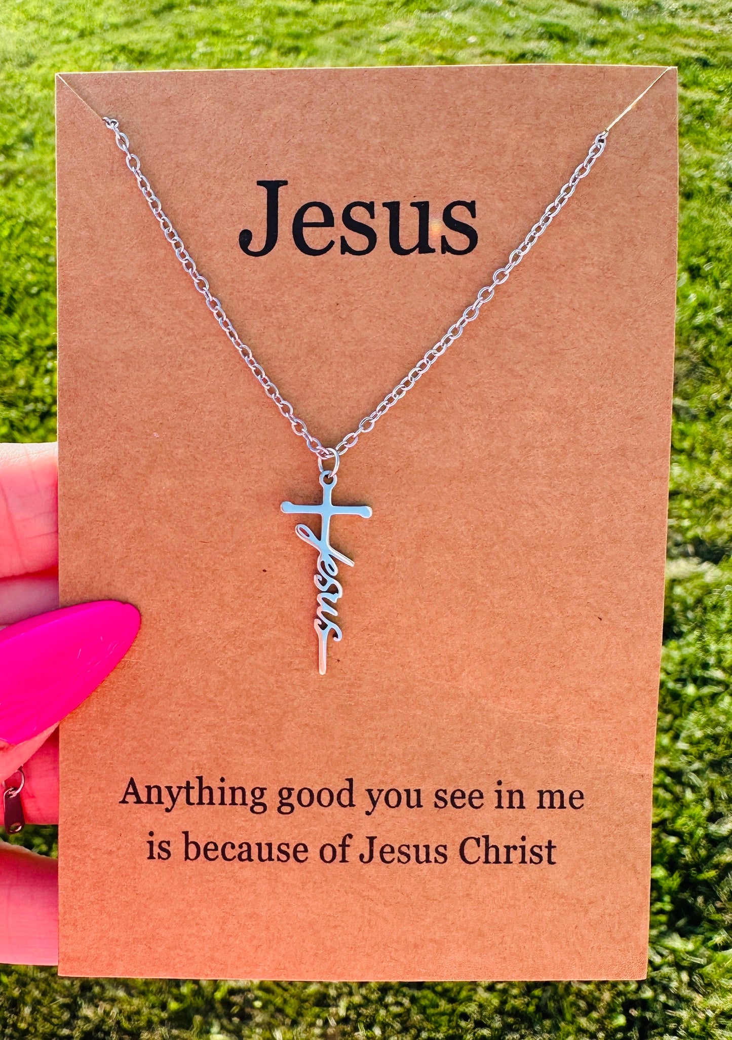 Waterproof Jesus Cross Necklace
