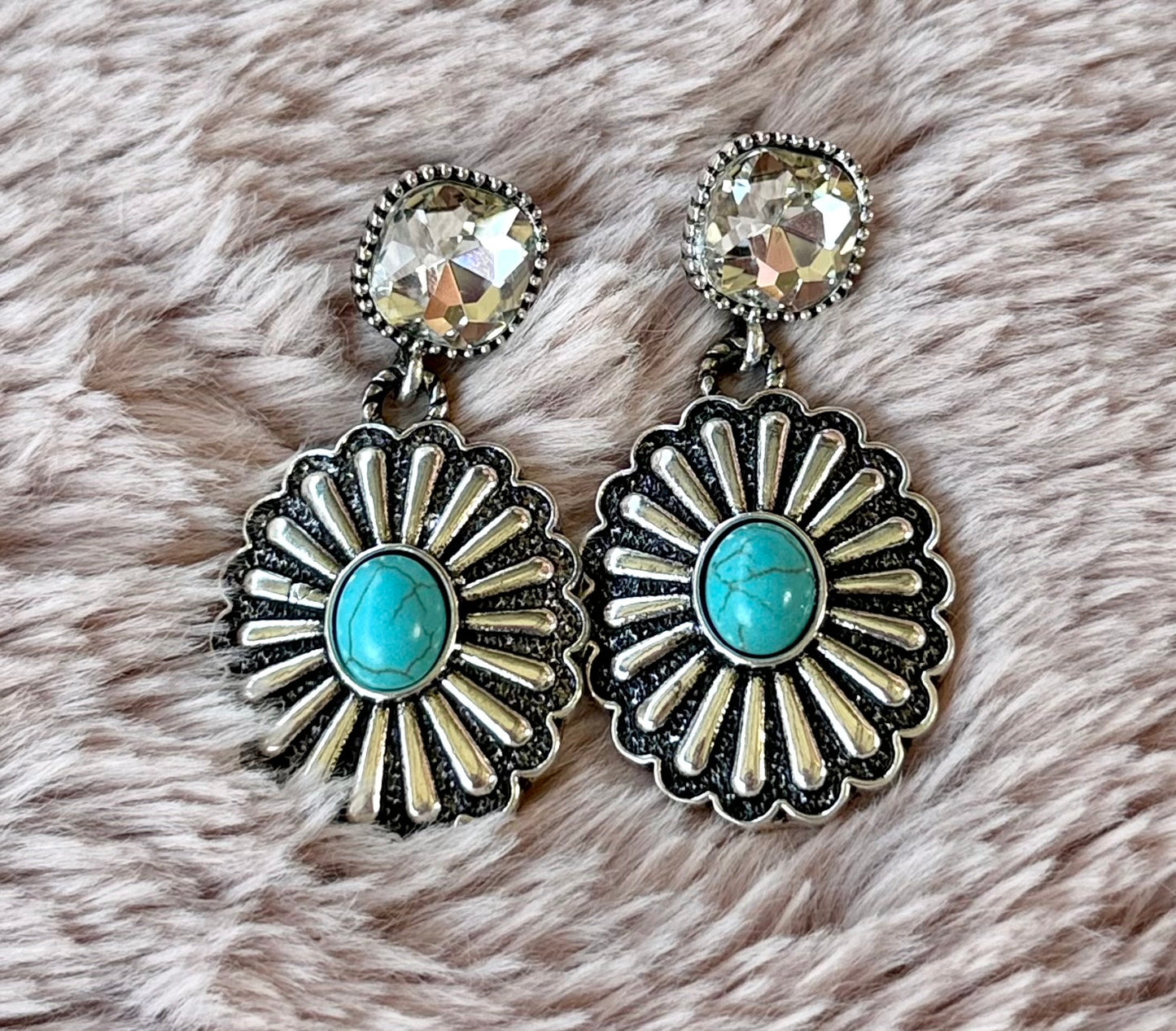 Crystal Concho Earrings