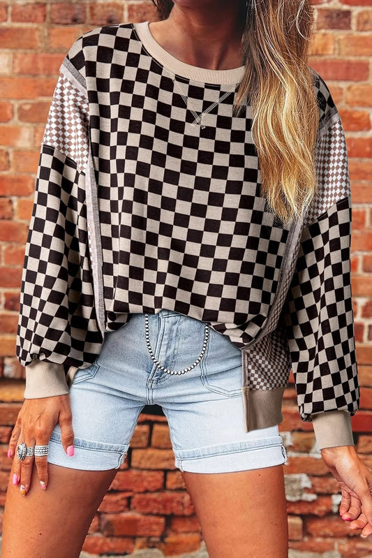 Khaki Checkered Sweater
