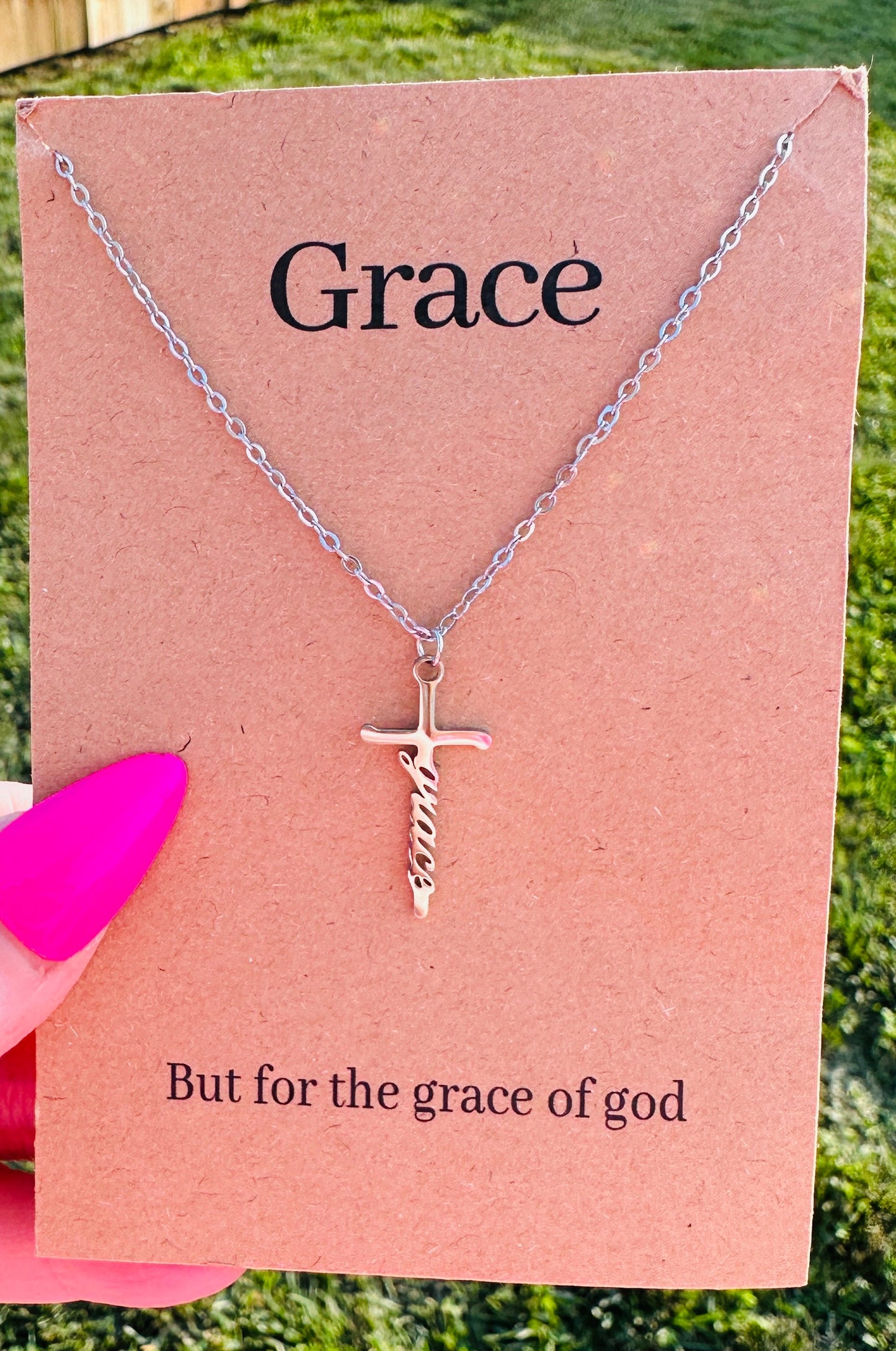 Waterproof Grace Cross Necklace