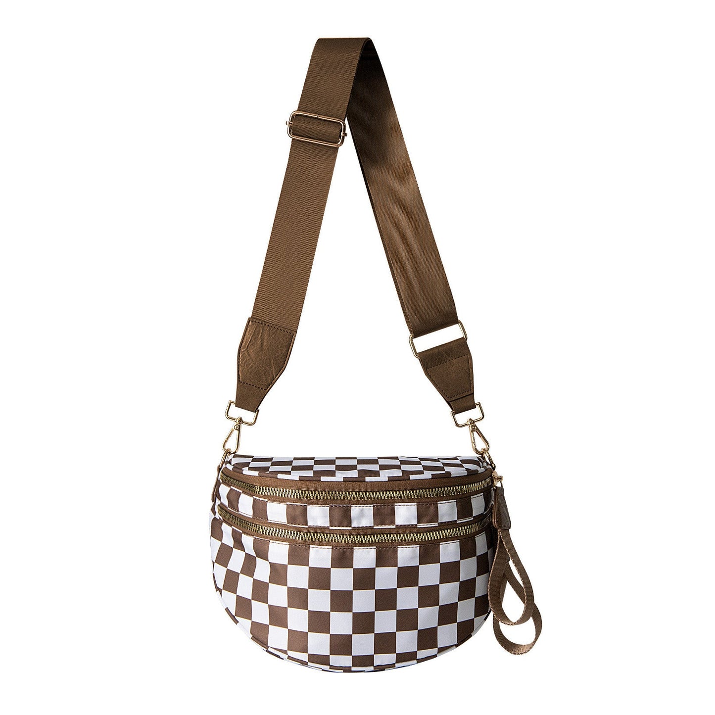 Frankie Oversize Double Zip Print Crescent Sling