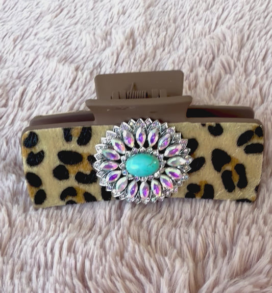 Leopard Crystal Hair clip