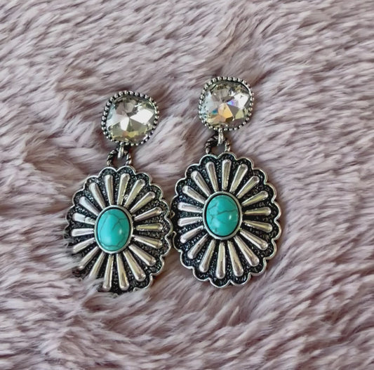 Crystal Concho Earrings