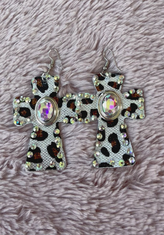 Cross Rhinestone Earrings
